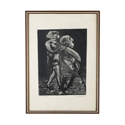 Anziano con Fanciulla, Multiplo su Carta