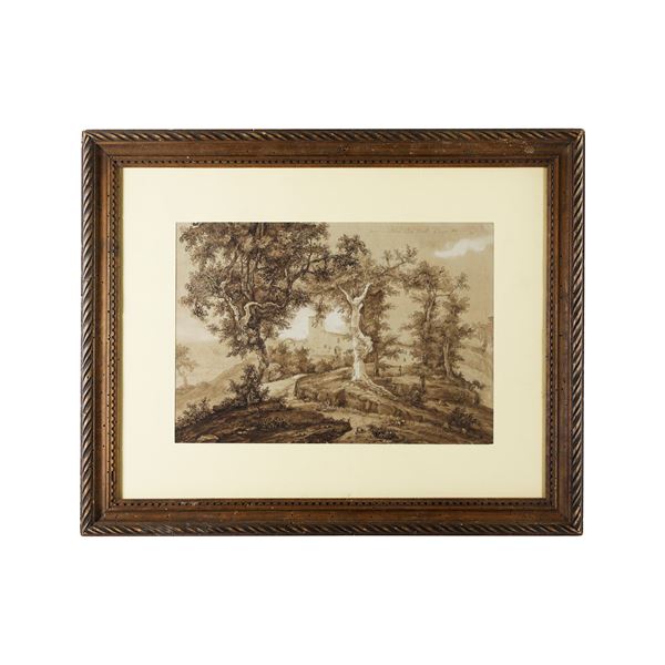 Abbazia di S. Croce di Sassoferrato  - Acquarello su carta - Asta Smart Auction: Arredi, Dipinti, Sculture e altro a prezzi vantaggiosi - Bertolami Fine Art - Casa d'Aste
