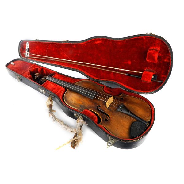 Violin with bow in case