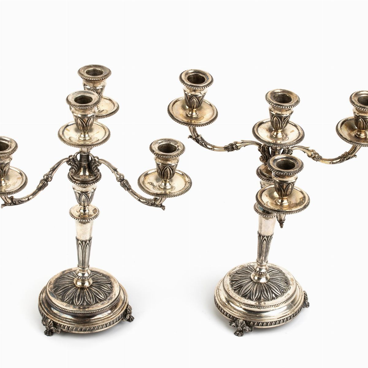Coppia di Candelabri Italiani in Argento - 1935-1945
