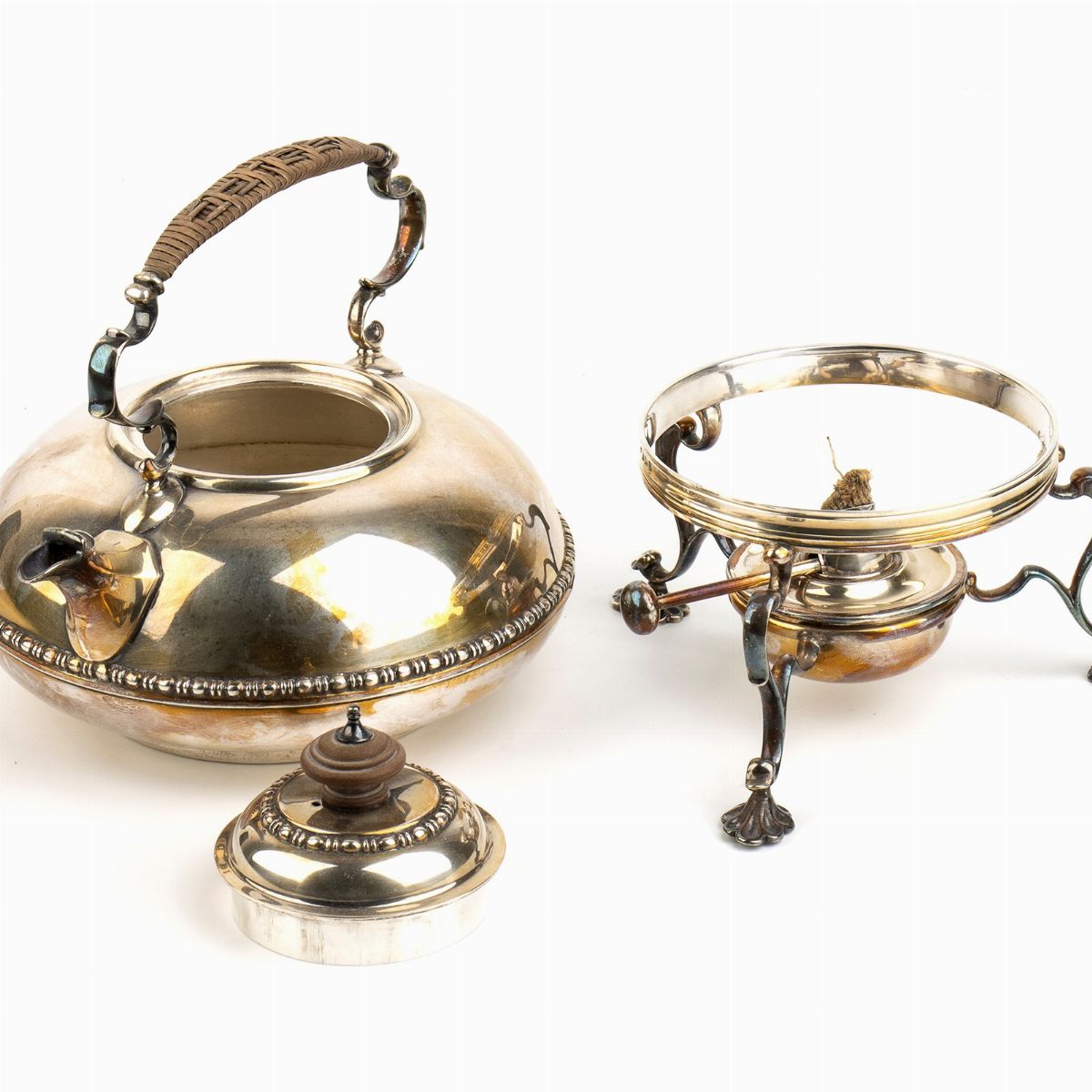 Tea Kettle Inglese in Argento - Birmingham 1919, Argentiere Elkington & Co Ltd