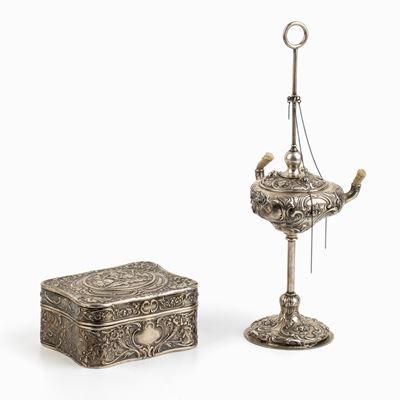 Scatola e Lucerna in Argento - Inizio XX Secolo