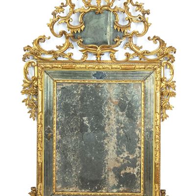 Specchiera in Legno Dorato ed Intagliato - Venezia XVIII Secolo