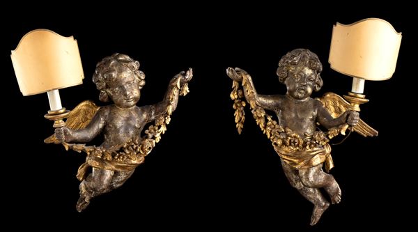 A pair of  putti - Venice, 19th century