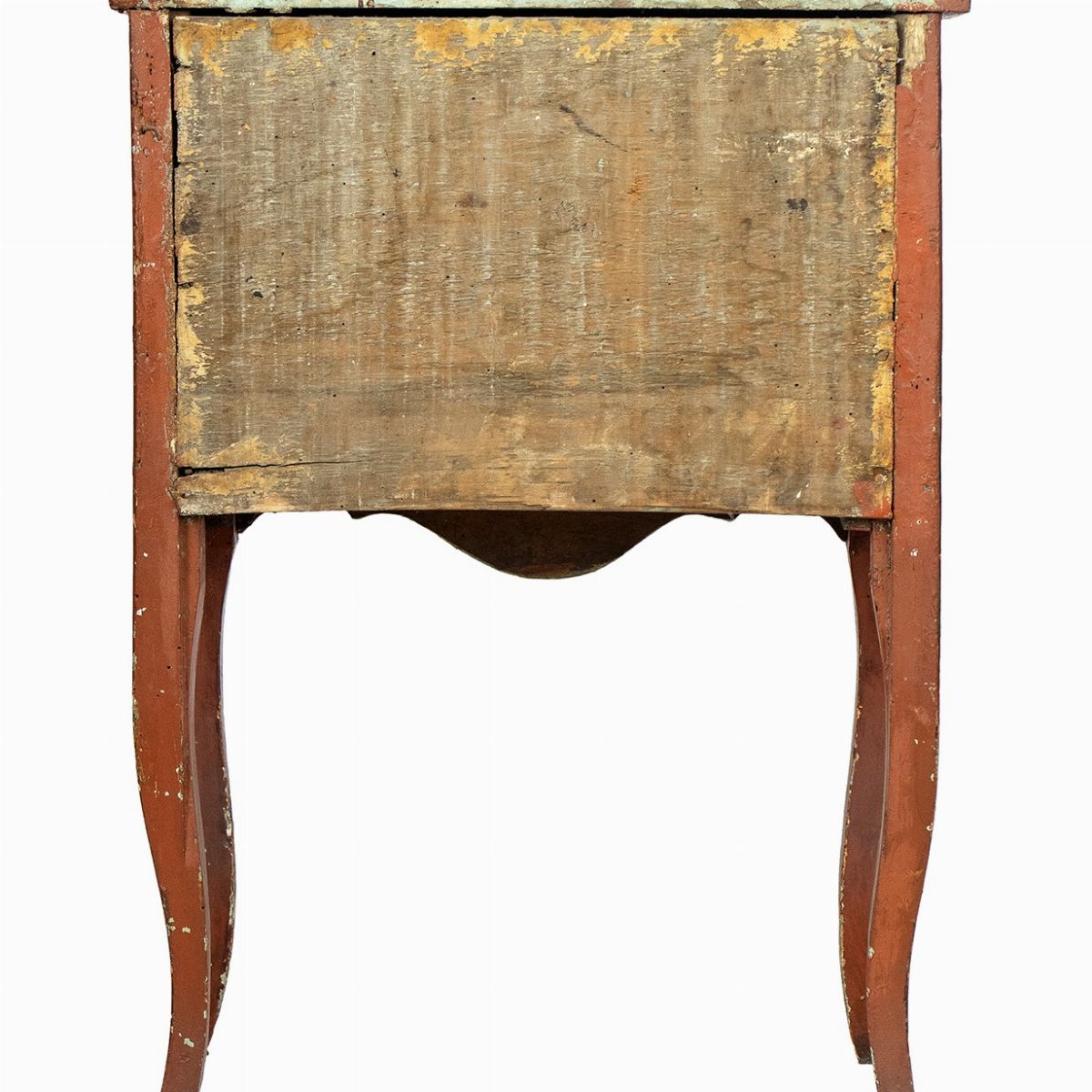 Comoncino Luigi XV in Lacca Rossa e Pittura Floreale - Venezia XVIII Secolo