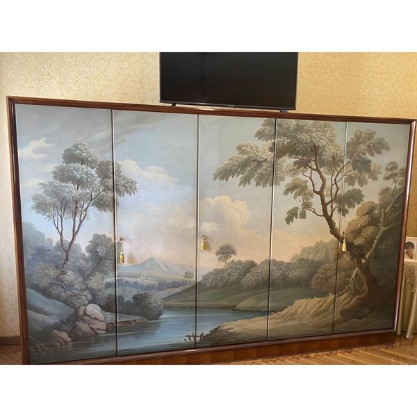 4 seasons wardrobe in mahogany wood