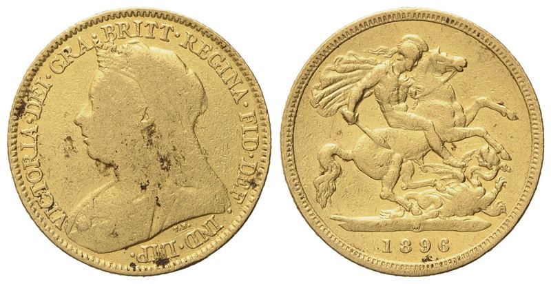Inghilterra. Vittoria (1837 - 1901). Mezza Sterlina 1896. Au (3,92 G; 19 MM)