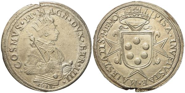 PISA. Granducato di Toscana. Cosimo II de' Medici (1609 - 1621). Tallero 1618. Ag (28,58 g; 44,3 mm)  - Auction Modern Coins - Bertolami Fine Art - Casa d'Aste