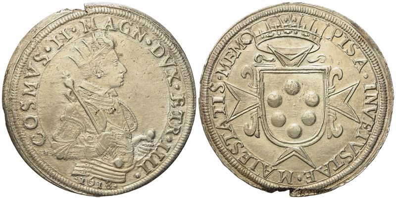 Pisa. Granducato di Toscana. Cosimo II De' Medici (1609 - 1621). Tallero 1618. Ag (28,58 G; 44,3 ...