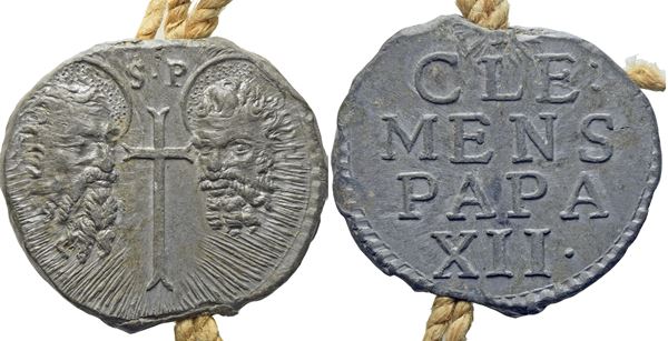 BOLLE PAPALI Clemente XII (1730-1740)  - Asta Placchette e medaglie dal XIV al XIX secolo - Bertolami Fine Art - Casa d'Aste