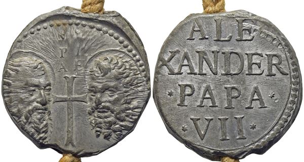 BOLLE PAPALI Alessandro VII (1599-1667)  - Asta Placchette e medaglie dal XIV al XIX secolo - Bertolami Fine Art - Casa d'Aste