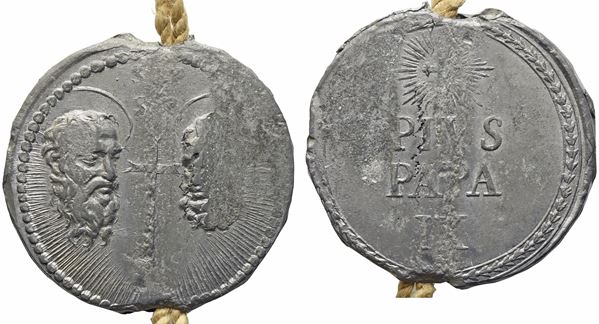BOLLE PAPALI Pio IX (1792-1878)   - Asta Placchette e medaglie dal XIV al XIX secolo - Bertolami Fine Art - Casa d'Aste