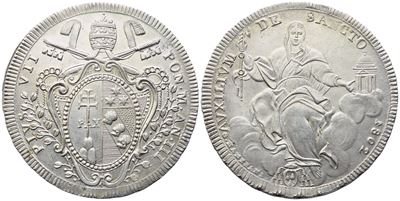 Pio VII, Stemma 1802 – Anno III (scudo pontificio), argento