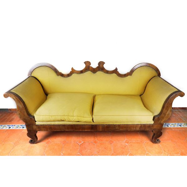 Canapè in radica di noce  (seconda metà XIX secolo)  - Asta Smart Auction: Arredi, Dipinti, Sculture e altro a prezzi vantaggiosi - Bertolami Fine Art - Casa d'Aste