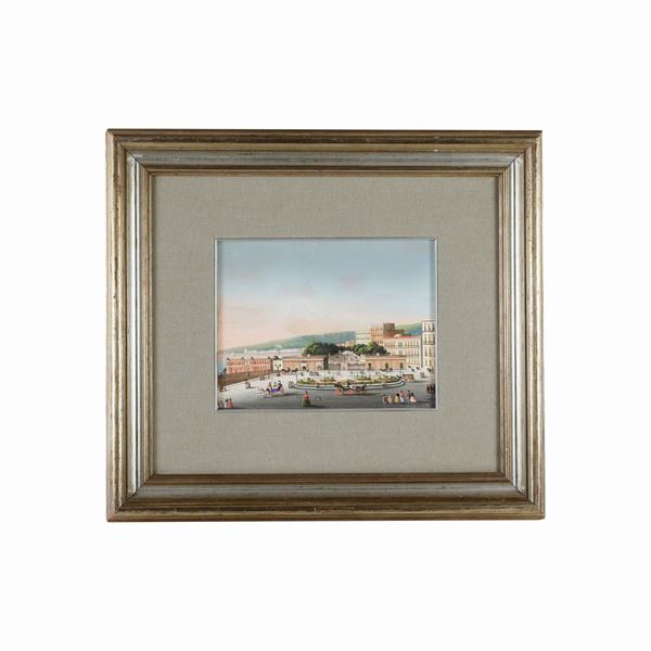 Lungomare ai giardini pubblici di Napoli  (metà XX secolo)  - acquarello su carta - Asta Smart Auction: Arredi, Dipinti, Sculture e altro a prezzi vantaggiosi - Bertolami Fine Art - Casa d'Aste