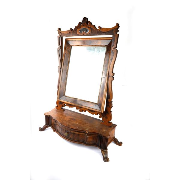 Supporting dressing table in walnut and briar