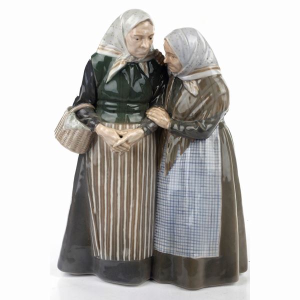 The wives, polychrome porcelain volume sculpture
