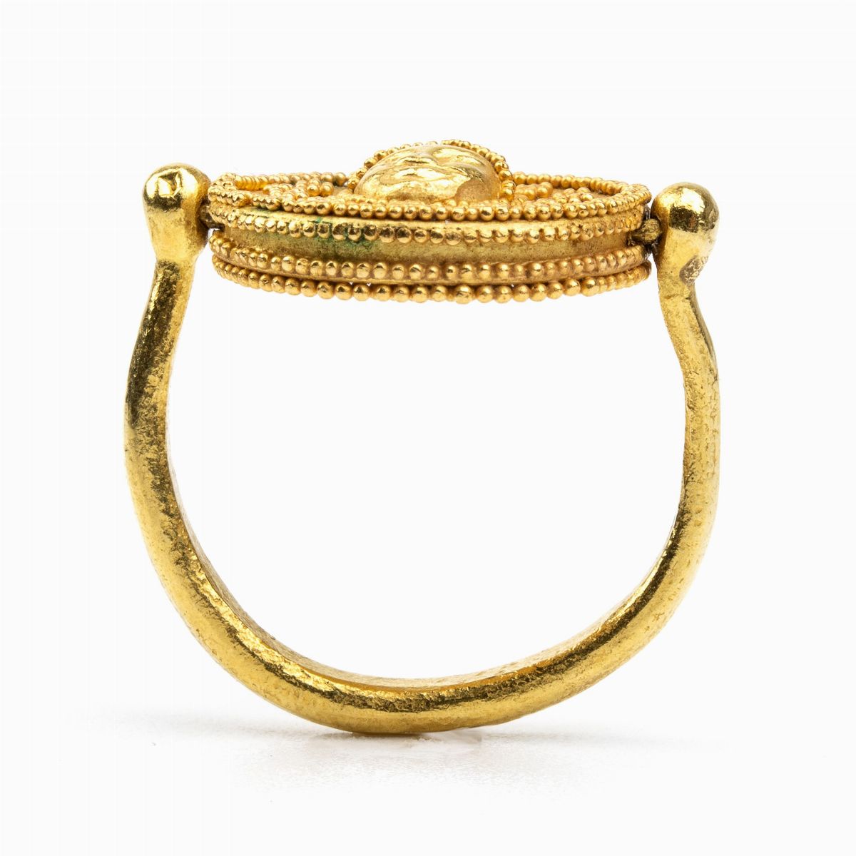 Anello Girevole in Oro Giallo, in Stile Archeologico