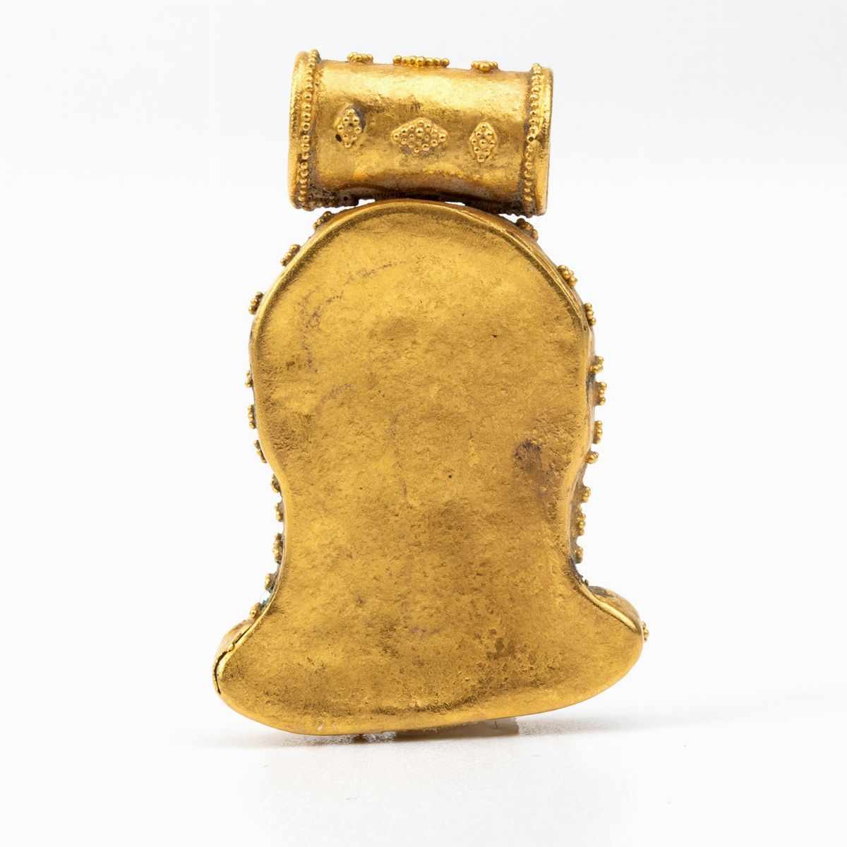 Pendente in Oro in Stile Archeologico Raffigurante una Maschera