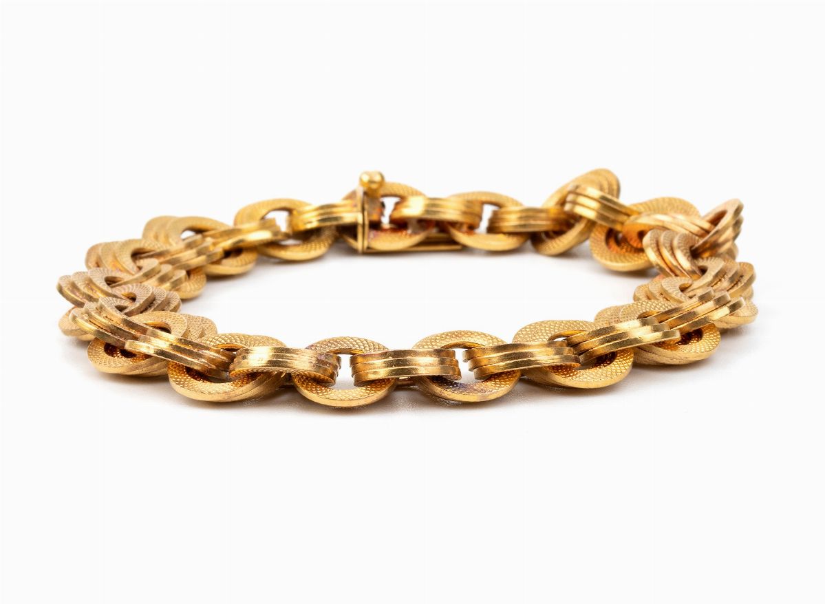 Bracciale in Oro Giallo a Maglie Rotonde