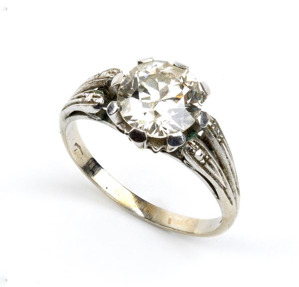 Gold diamond ring - 1930s