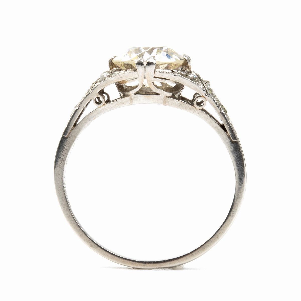 Anello in Platino con Diamante da 1.20 Ct - Anni '20