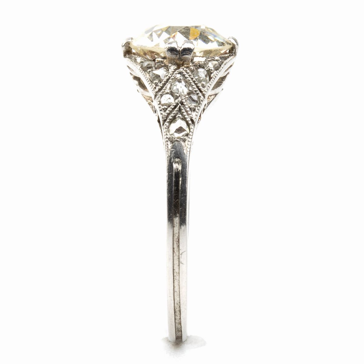 Anello in Platino con Diamante da 1.20 Ct - Anni '20
