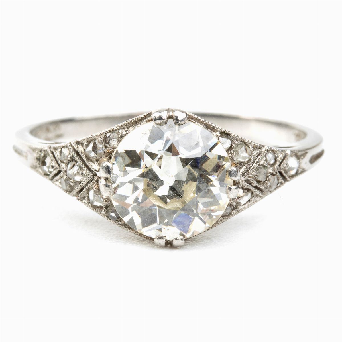 Anello in Platino con Diamante da 1.20 Ct - Anni '20