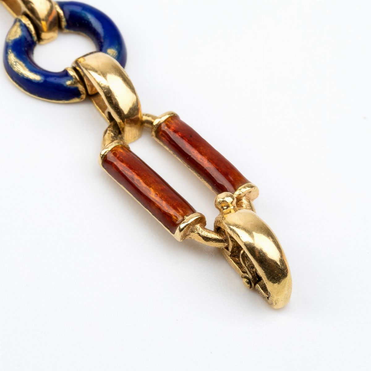 Bracciale a Maglie in Oro e Smalti