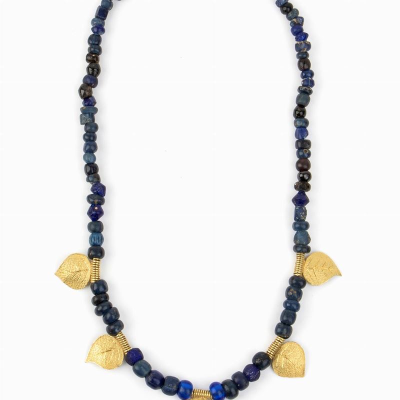 Collana in Oro Giallo e Paste Vitree