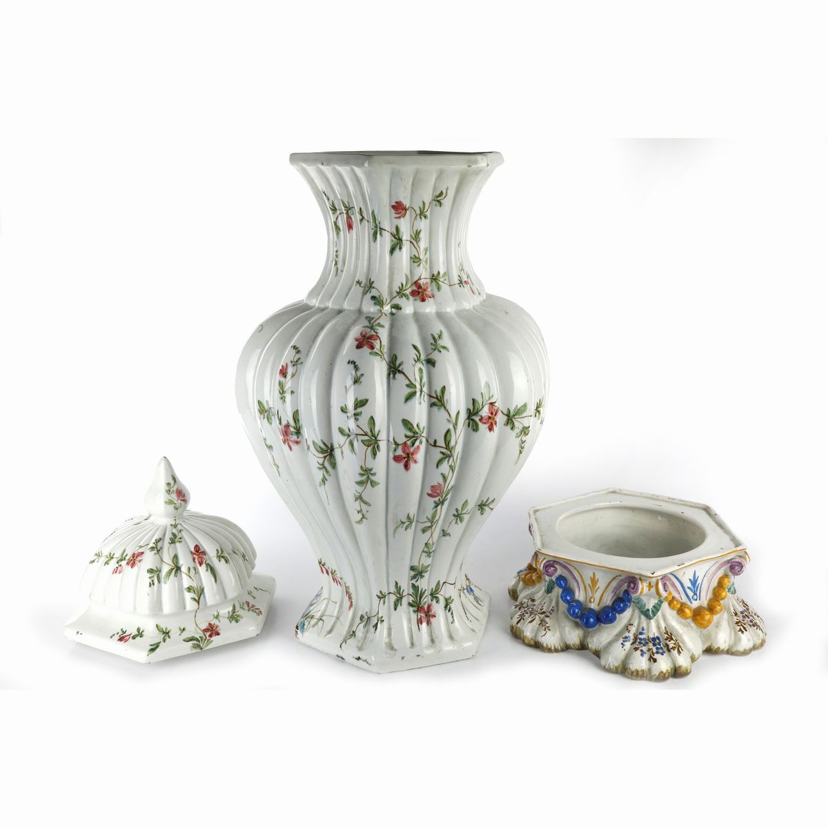 Vaso a Balaustro in Terraglia Bianca