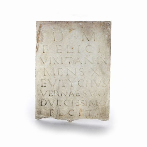 Epigraph on marble slab