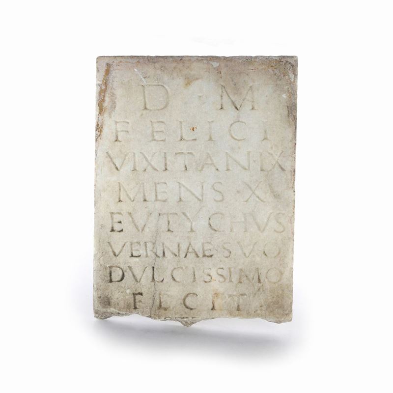 Epigrafe su Lastra di Marmo