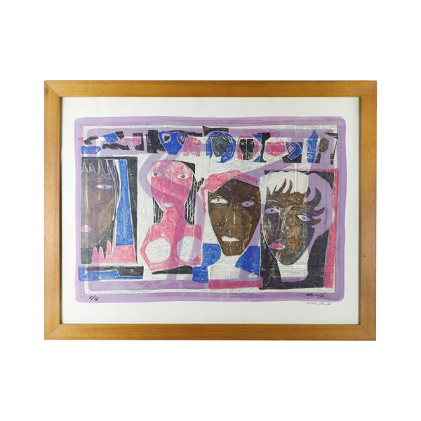 PIERO ZUFFI - 4 heads, multiple on paper