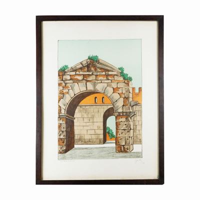 L 'arco di Druso, Litografia a Colori