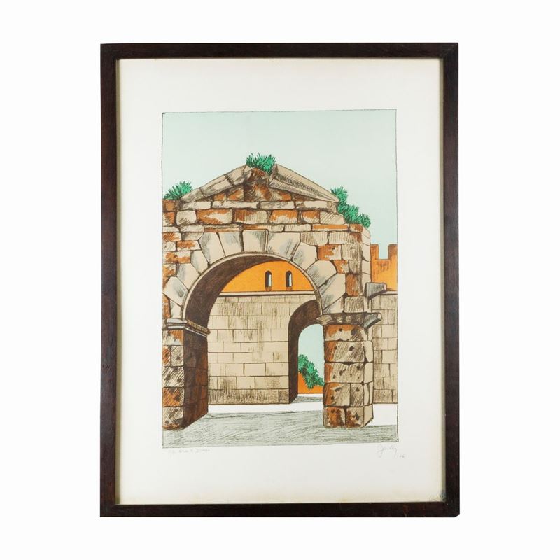 Fabio Failla - L 'arco di Druso, Litografia a Colori