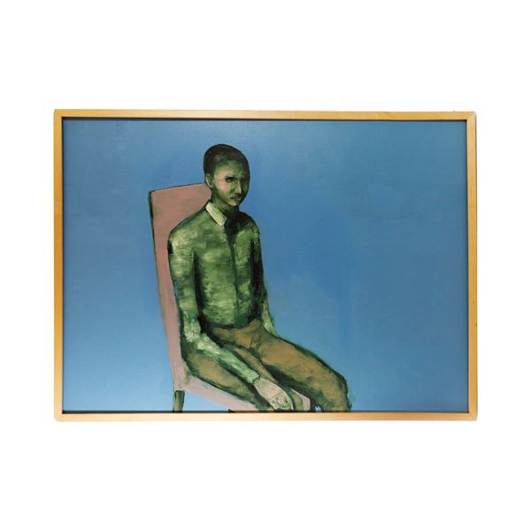 GIANGAETANO PATANE : Uomo seduto  (2003)  - dipinto olio su tela - Asta Smart Auction:  [..]