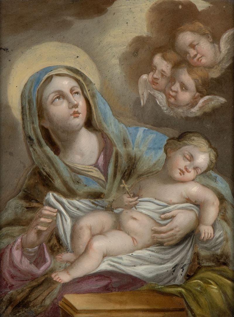 Scuola Napoletana, XVIII Secolo - Madonna con Bambino