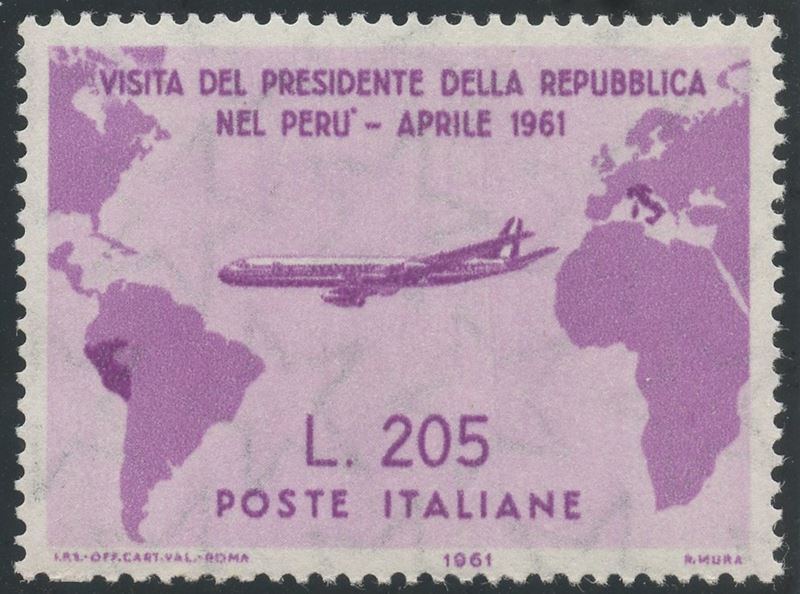 Gronchi Rosa, Repubblica (1961) n. 921 con gomma integra e certificato Bolaffi