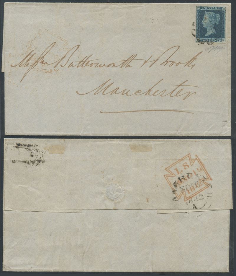 Gran Bretagna, francobollo 2 pence “White Line”, n. 4, 1841