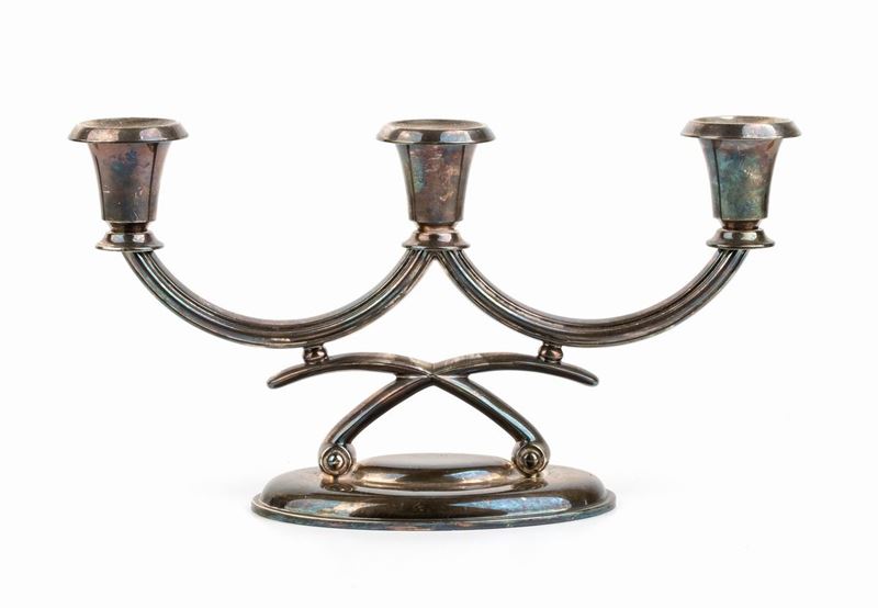 Candelabro Tedesco in Argento - Lerchenstraße, Inizio XX Secolo, Argentieri Bruckmann & Söhne