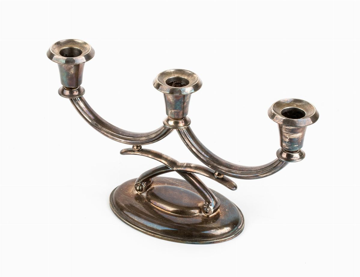Candelabro Tedesco in Argento - Lerchenstraße, Inizio XX Secolo, Argentieri Bruckmann & Söhne