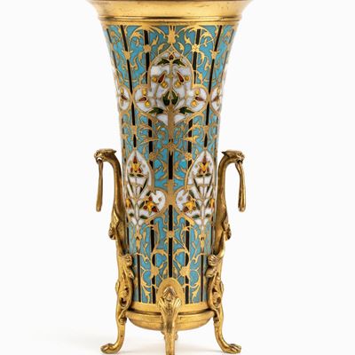 Vaso Francese in Bronzo e Smalti Policromi - Ferdinand Barbedienne (1810 - 1892)