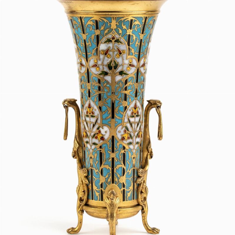 Vaso Francese in Bronzo e Smalti Policromi - Ferdinand Barbedienne (1810 - 1892)