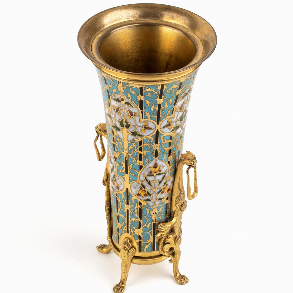 Vaso Francese in Bronzo e Smalti Policromi - Ferdinand Barbedienne (1810 - 1892)