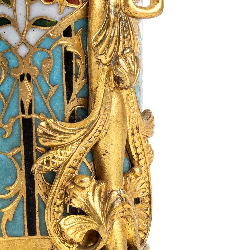 Vaso Francese in Bronzo e Smalti Policromi - Ferdinand Barbedienne (1810 - 1892)