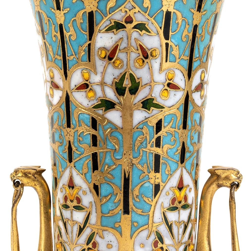 Vaso Francese in Bronzo e Smalti Policromi - Ferdinand Barbedienne (1810 - 1892)
