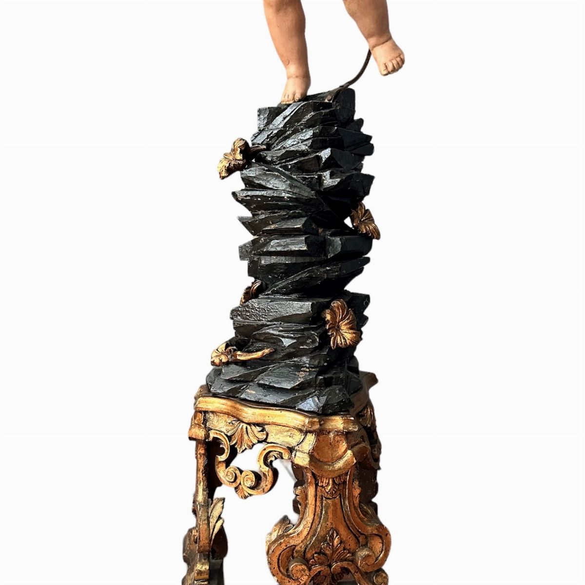 Coppia di Putti Luigi XVI in Legno Dorato - Sicilia, XVIII Secolo