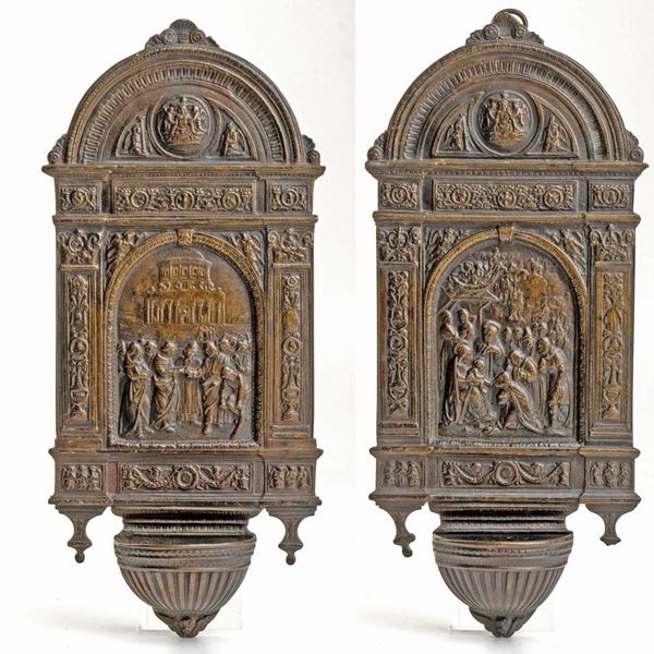  Pair of plaquettes for stoup use