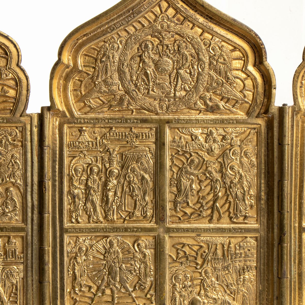 Polittico "dodici Grandi Feste. Venerazioni delle Icone della Madre di Dio di Tikhvin, di Vladimi...